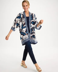 Chico's On Sale Ecru Printed Belted Kimono