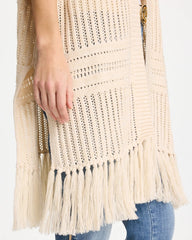 Chico's For Sale Cream Long Knit Fringe Ruana