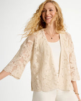 Chico's Online Natural Short Crochet Lace Kimono
