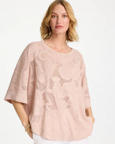 Chico's Sale Rose Smoke Boatneck Rounded Hem Poncho