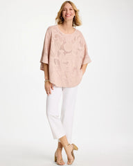 Chico's Sale Rose Smoke Boatneck Rounded Hem Poncho