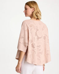 Chico's Sale Rose Smoke Boatneck Rounded Hem Poncho