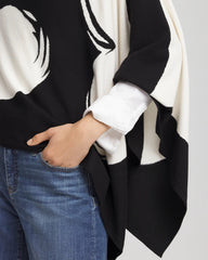 Chico's Discount Black Love Brush Convertible Sweater Poncho