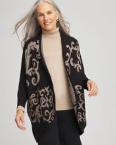 Chico's On Sale Black Ottoman Jacquard Cocoon Cardigan
