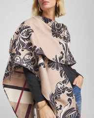 Chico's Online Champagne Fizz Reversible Printed Fringe Ruana
