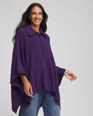 Chico's For Sale Purple Elixir Rhinestone Zip-Collar Sweater Poncho