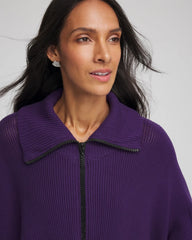 Chico's For Sale Purple Elixir Rhinestone Zip-Collar Sweater Poncho