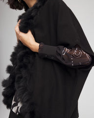 Chico's Online Black Faux Fur Cocoon