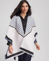 Chico's On Sale Passport Blue Woven Reversible Ruana