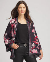 Chico's Online Black Short Floral Kimono