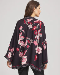 Chico's Online Black Short Floral Kimono