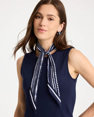 Chico's On Sale Navy Printed Skinny Scarf