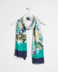 Chico's Online Topanga Green Printed Oblong Scarf