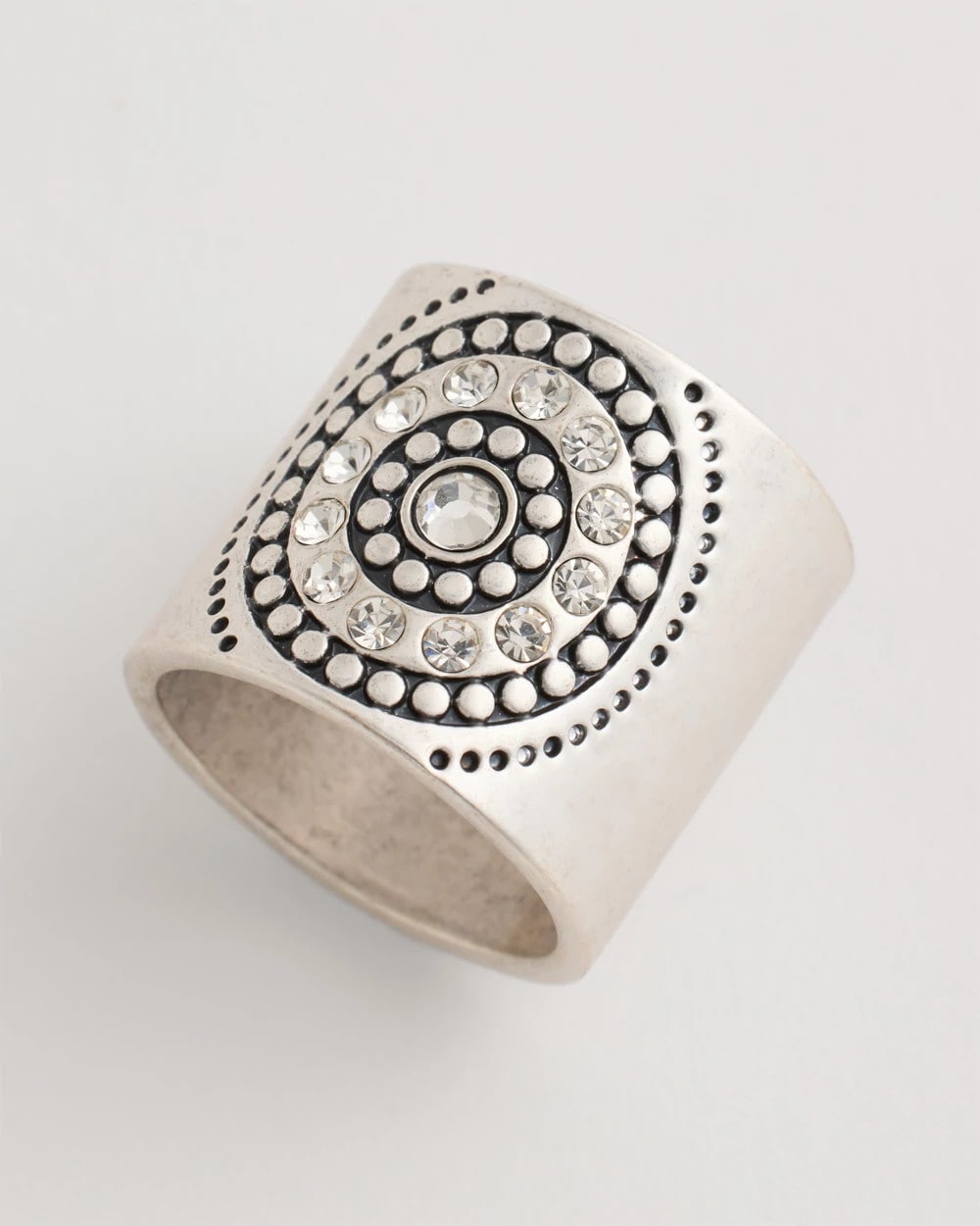 Chico's On Sale Silver Medallion Motif Scarf Ring