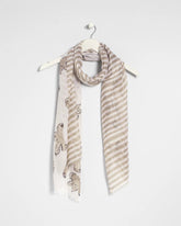 Chico's For Sale Neutral Striped Floral Oblong Scarf