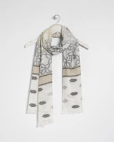 Chico's Discount Neutral Neutral Paisley Polka Dot Oblong Scarf