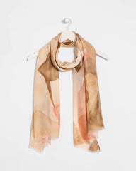 Chico's Outlet Neutral Neutral Floral Oblong Scarf