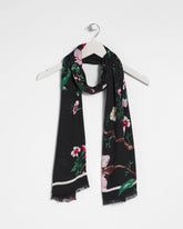 Chico's Online Black Kyoto Bloom Oblong Scarf