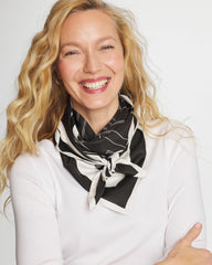 Chico's Discount Black Graphic Stitch Square Scarf