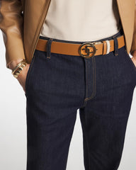 Chico's Online Neutral CC Reversible Double Keeper Belt