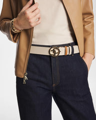 Chico's Online Neutral CC Reversible Double Keeper Belt