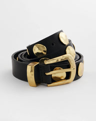 Chico's Sale Black Studded Faux Leather Trouser Belt
