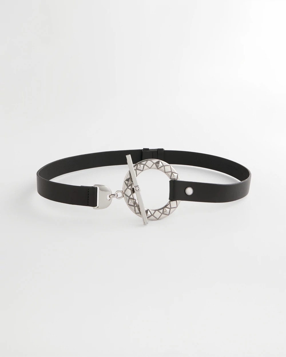 Chico's On Sale Black/Silver Silver Toggle Trouser Belt