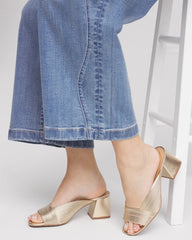Chico's On Sale Gold Vinia Metallic Rope Block Heels