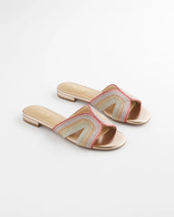 Chico's Discount Metallic Multi Palma Slide Sandals