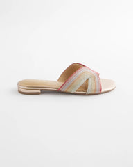 Chico's Discount Metallic Multi Palma Slide Sandals