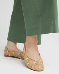 Chico's Sale Natural Orchid Embroidered Ballet Flats