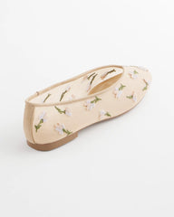 Chico's Sale Natural Orchid Embroidered Ballet Flats