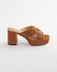 Chico's Online Cognac Vale Western Suede Block Heels