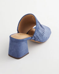 Chico's Discount Blue Lotus Blue Lotus Suede Fringe Block Heels