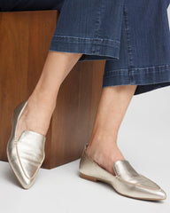 Chico's Sale Gold Gold Metallic Leather Loafer