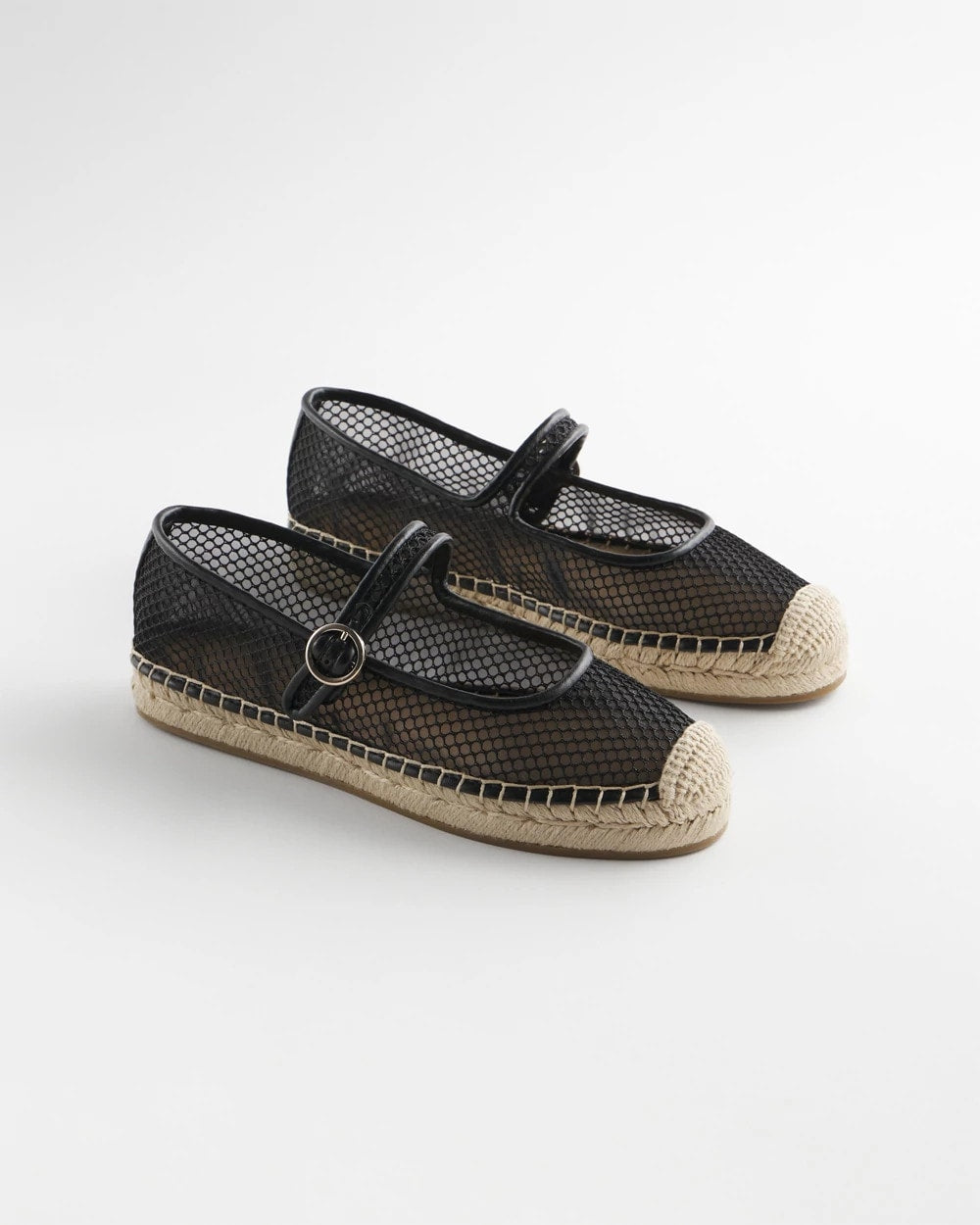 Chico's On Sale Black Eliana Mesh Mary Jane Espadrille