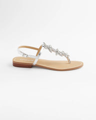 Chico's Outlet Silver Beach Starfish T-Strap Sandals