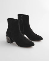 Chico's On Sale Black Embellished Destiny Art Deco Boot Heels