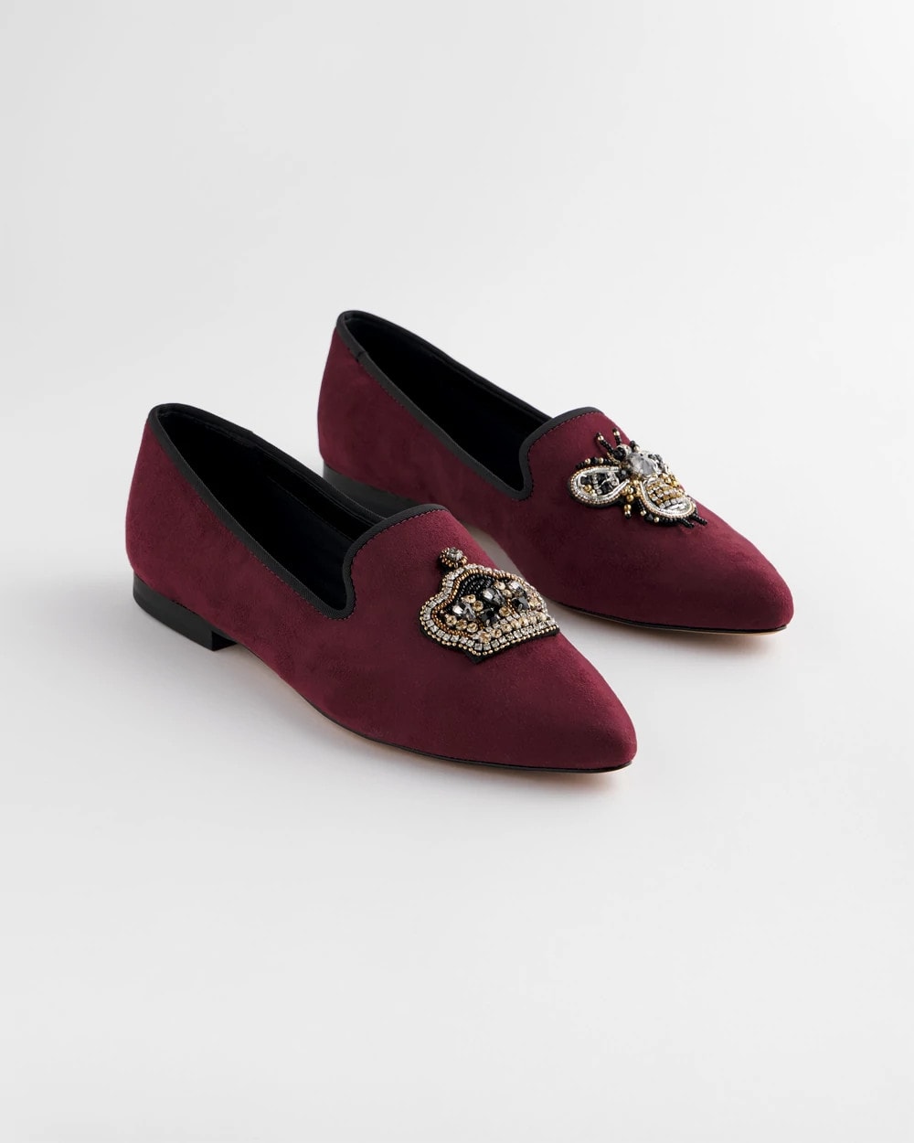 Chico's Sale Blackened Burgundy Grace Queen Bee Slip-On Loafers