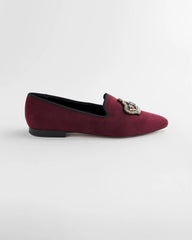 Chico's Sale Blackened Burgundy Grace Queen Bee Slip-On Loafers
