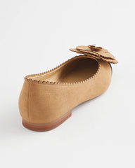 Chico's Outlet Caramel Apple Microsuede Ballet Flats
