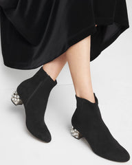 Chico's On Sale Black Danika Embellished Vegan Suede Boots