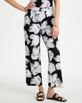 Chico's Sale Black Travelers™ Knit Abstract Floral Cropped Pants