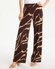 Chico's On Sale Cocoa Bean Travelers™ Zebra Knit Wide-Leg Pants