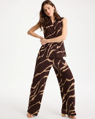 Chico's On Sale Cocoa Bean Travelers™ Zebra Knit Wide-Leg Pants