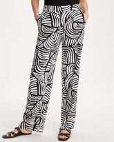 Chico's Discount Alabaster Geo Pull-On Wide-Leg Linen Pants
