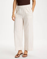 Chico's For Sale Natural Pinstriped Linen-Cotton Crop Pant