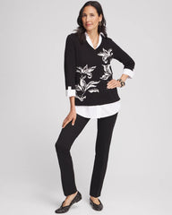 Chico's For Sale Black Juliet Slim Trim Detail Ankle Pants