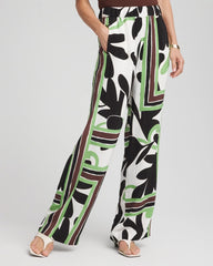 Chico's Discount Ecru Printed Silky Soft Pants
