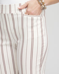 Chico's Outlet Alabaster Petite Brigitte™ Striped Ankle Pants